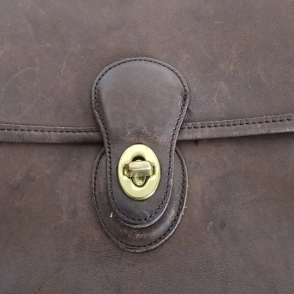 Vintage Coach Women's Willis Full Grain Leather Shoulder Bag J8U-9927 Brown READ - Picture 10 of 16